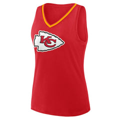 Kansas City Chiefs Logo Athletic Women's Stellar Win V-Neck Tank Top Red | NFL