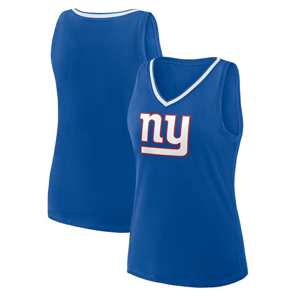 New York Giants Logo Athletic Women's Stellar Win V-Neck Tank Top Royal | NFL