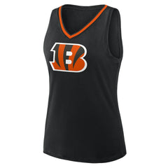 Cincinnati Bengals Logo Athletic Women's Stellar Win V-Neck Tank Top Black | NFL
