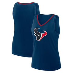 Houston Texans Logo Athletic Women's Stellar Win V-Neck Tank Top Navy | NFL