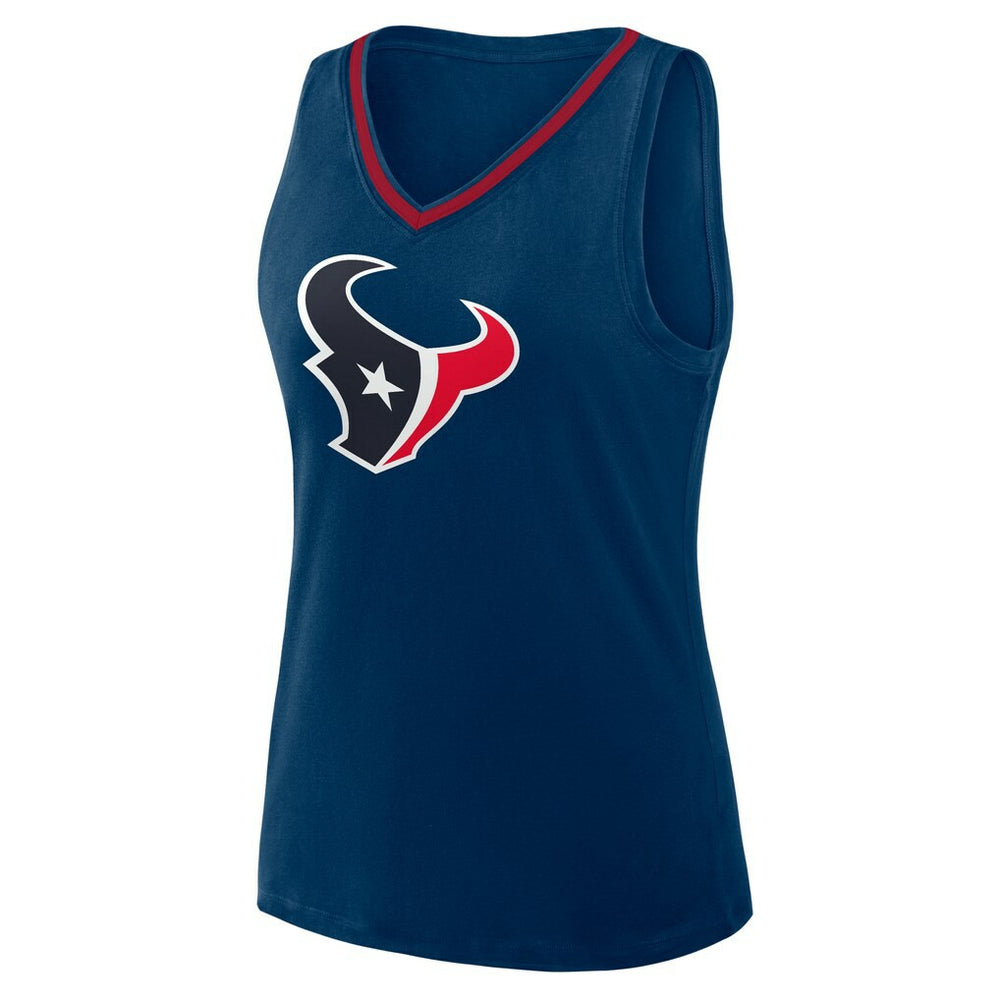 Houston Texans Logo Athletic Women's Stellar Win V-Neck Tank Top Navy | NFL