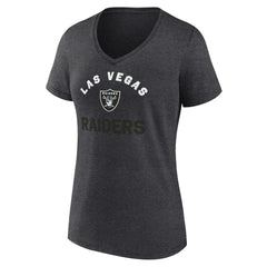 Las Vegas Raiders Logo Athletic Women's Unrivaled V-Neck T-Shirt Heather Charcoal | NFL