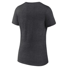 Las Vegas Raiders Logo Athletic Women's Unrivaled V-Neck T-Shirt Heather Charcoal | NFL