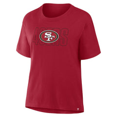 San Francisco 49ers Women's Line Em Up T-Shirt Scarlet | Fanatics