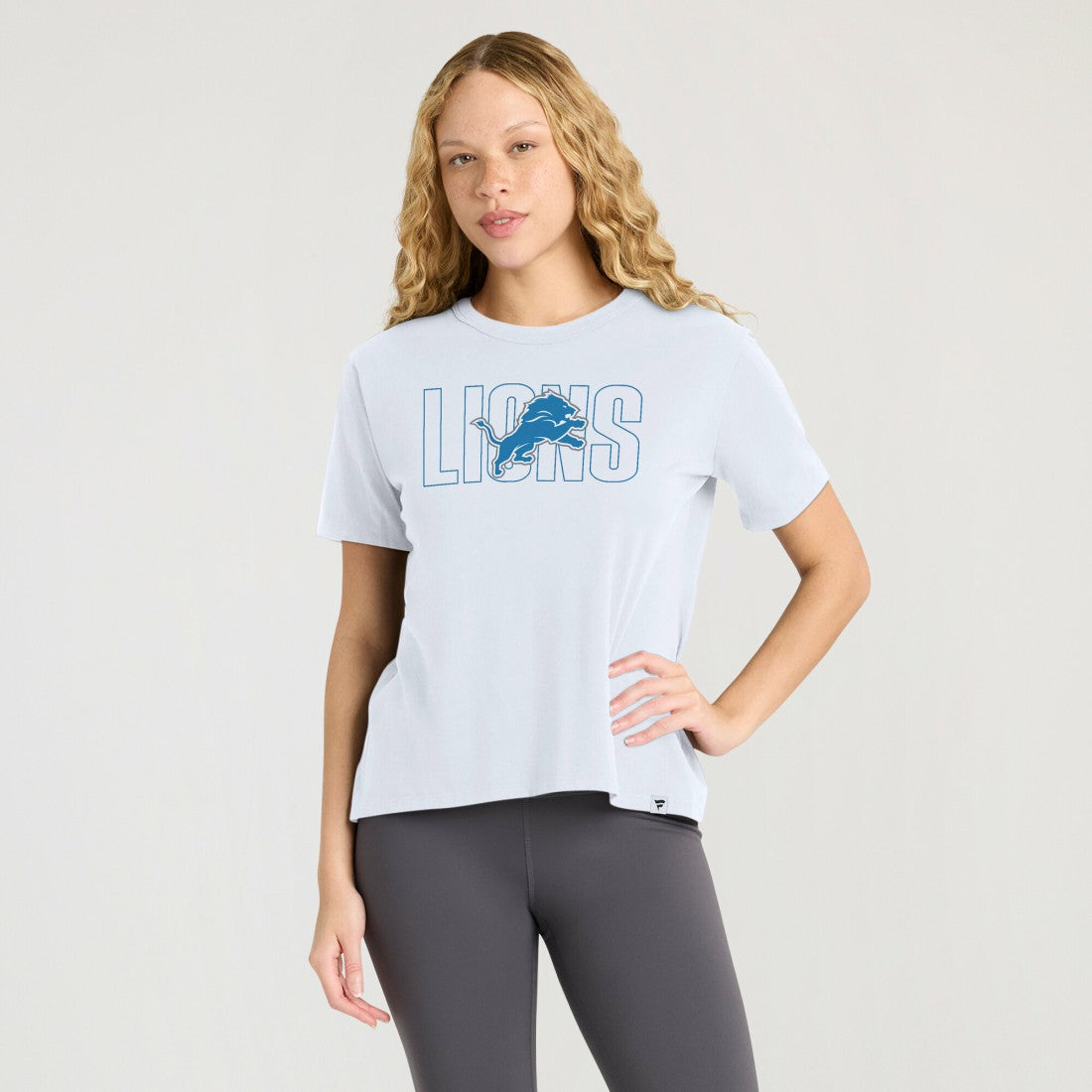 Detroit Lions Women's Line Em Up T-Shirt Ash | Fanatics
