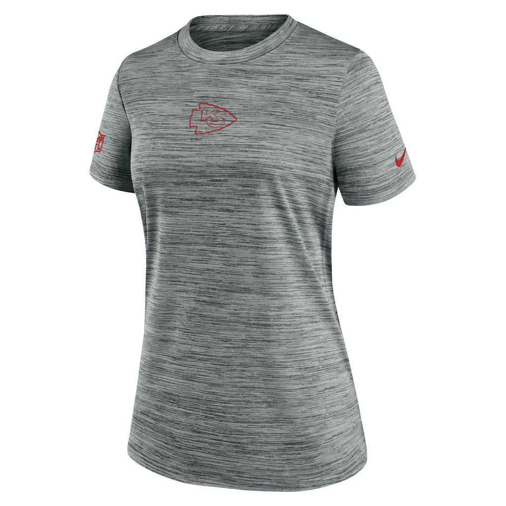Kansas City Chiefs Women's Sideline Velocity Dri-FIT T-Shirt Gray | Nike for Sale