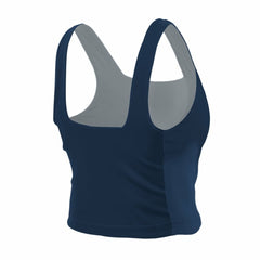 Dallas Cowboys New Era Women's Reversible Cropped Sport Classics Tank Top Navy/Gray | NFL