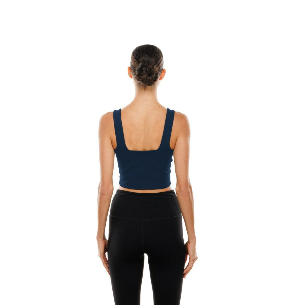 Dallas Cowboys New Era Women's Reversible Cropped Sport Classics Tank Top Navy/Gray | NFL