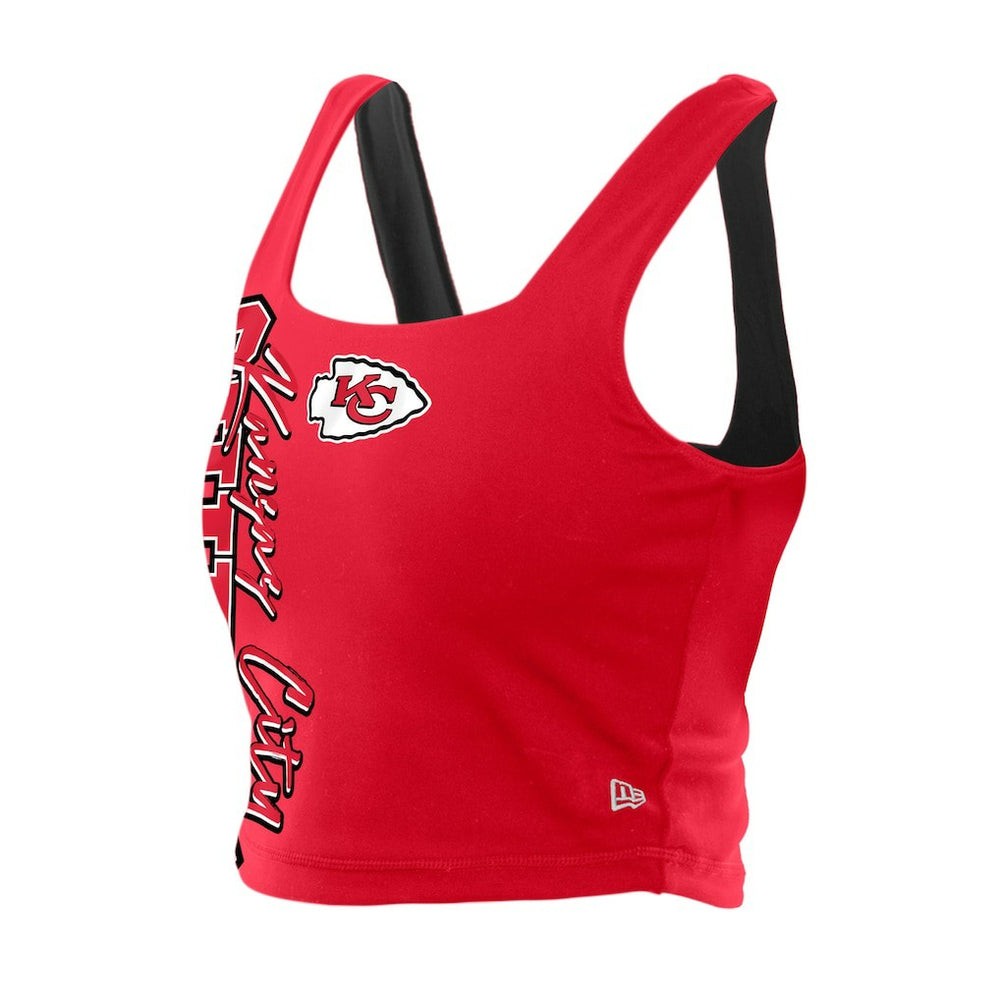Kansas City Chiefs New Era Women's Reversible Cropped Sport Classics Tank Top Red/Black | NFL
