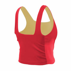 San Francisco 49ers New Era Women's Reversible Cropped Sport Classics Tank Top Scarlet/Black | NFL