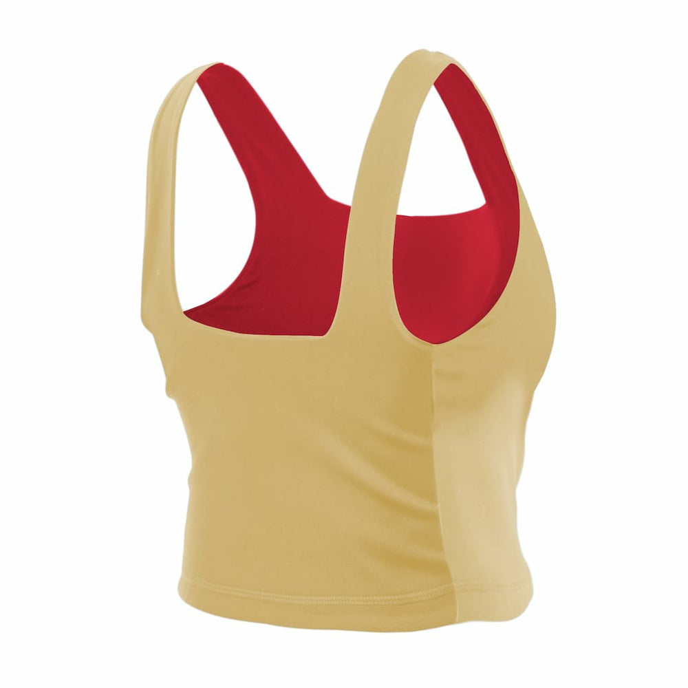 San Francisco 49ers New Era Women's Reversible Cropped Sport Classics Tank Top Scarlet/Black | NFL