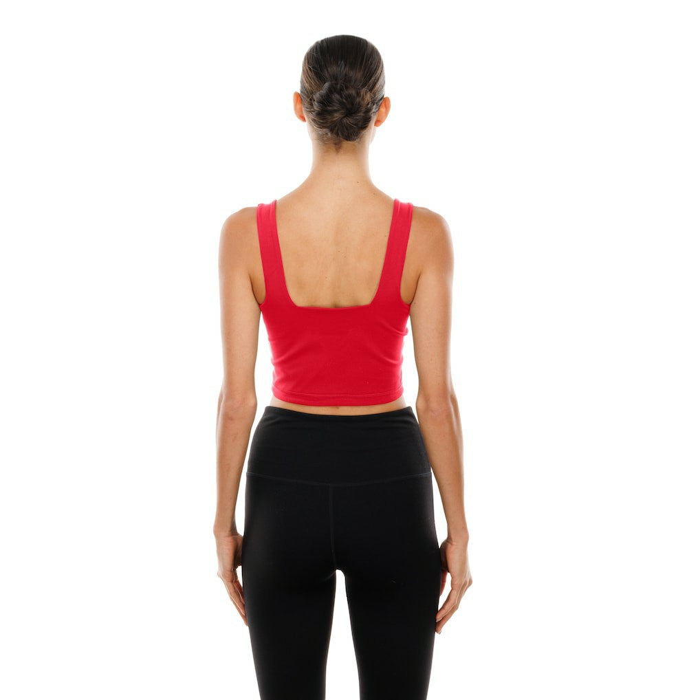 San Francisco 49ers New Era Women's Reversible Cropped Sport Classics Tank Top Scarlet/Black | NFL