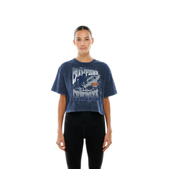 Dallas Cowboys New Era Women's Cropped Boxy Sport Classics Mineral Wash T-Shirt Navy | NFL