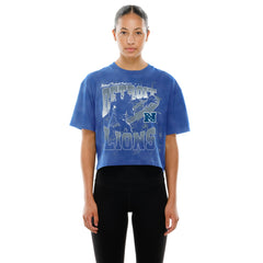 Detroit Lions New Era Women's Cropped Boxy Sport Classics Mineral Wash T-Shirt Blue | NFL