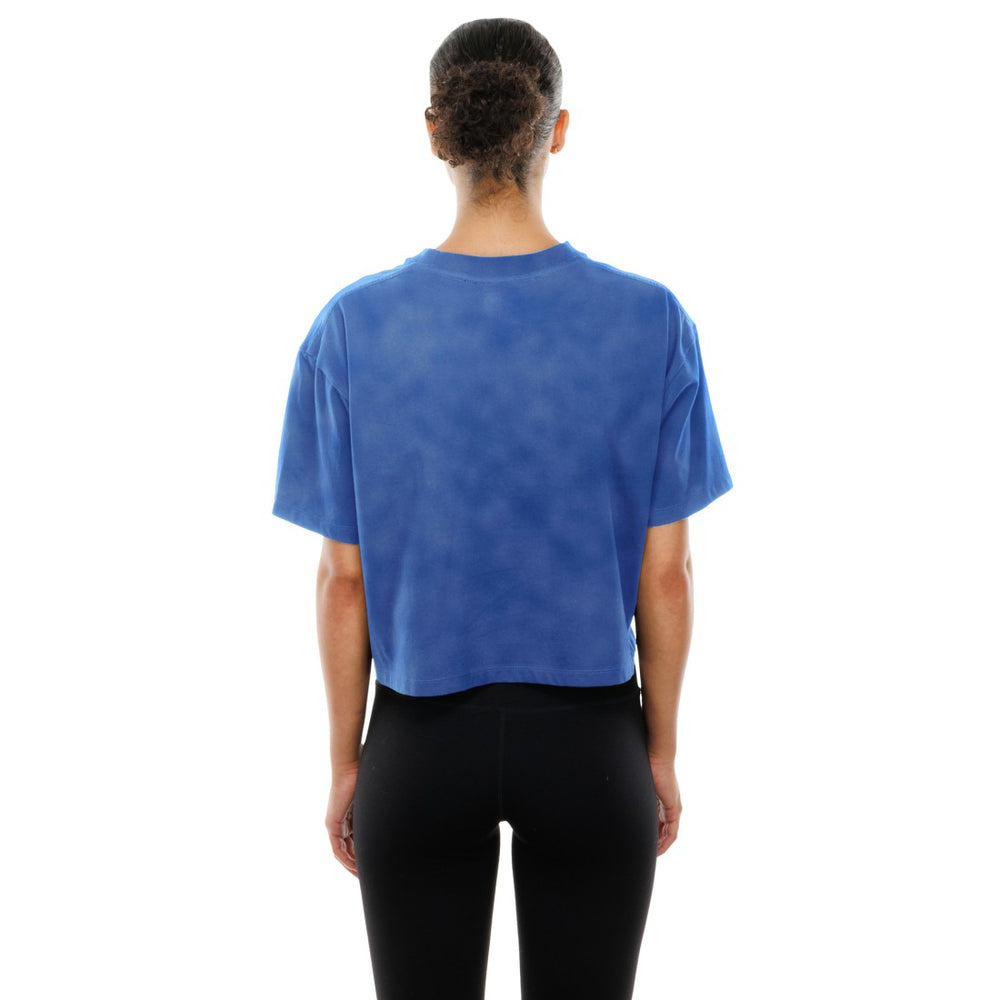 Detroit Lions New Era Women's Cropped Boxy Sport Classics Mineral Wash T-Shirt Blue | NFL