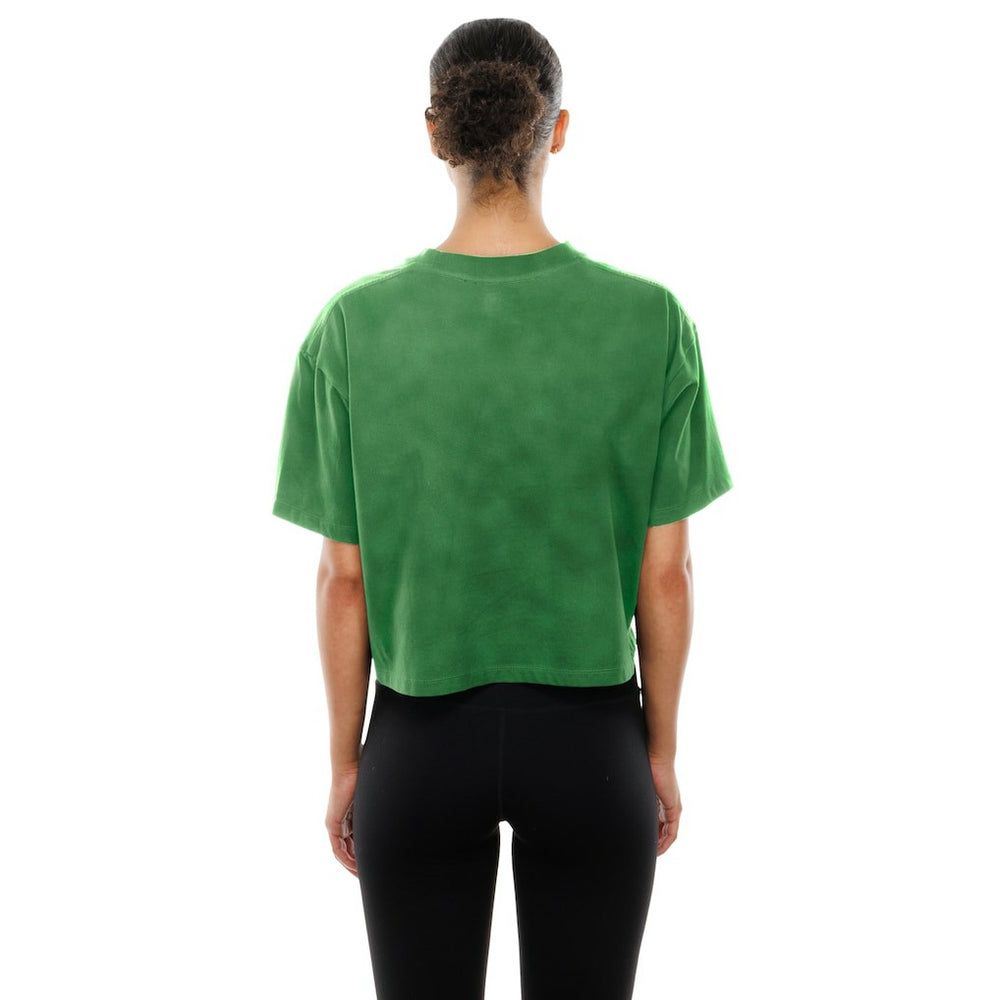Philadelphia Eagles New Era Women's Cropped Boxy Sport Classics Mineral Wash T-Shirt Kelly Green | NFL