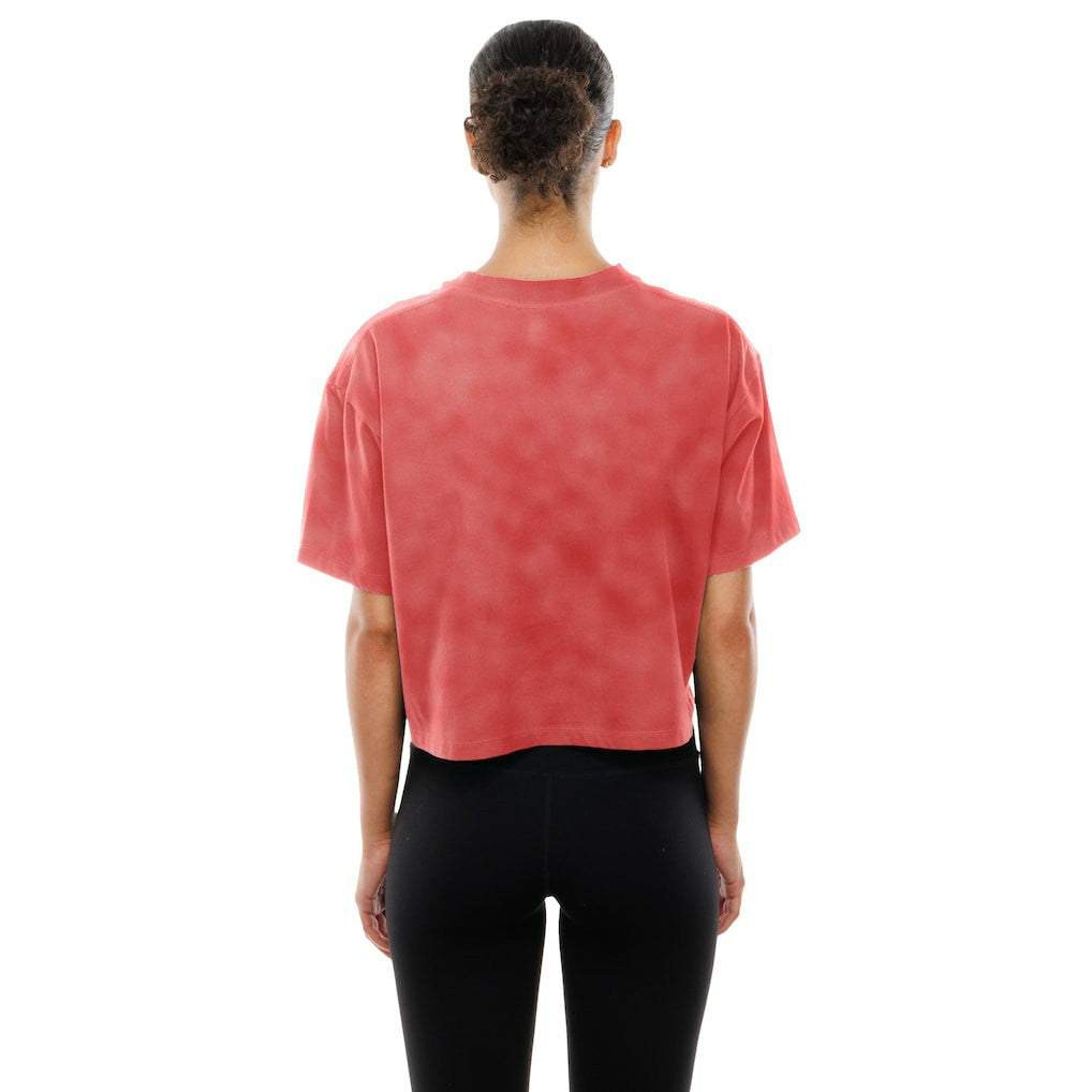 San Francisco 49ers New Era Women's Cropped Boxy Sport Classics Mineral Wash T-Shirt Scarlet | NFL