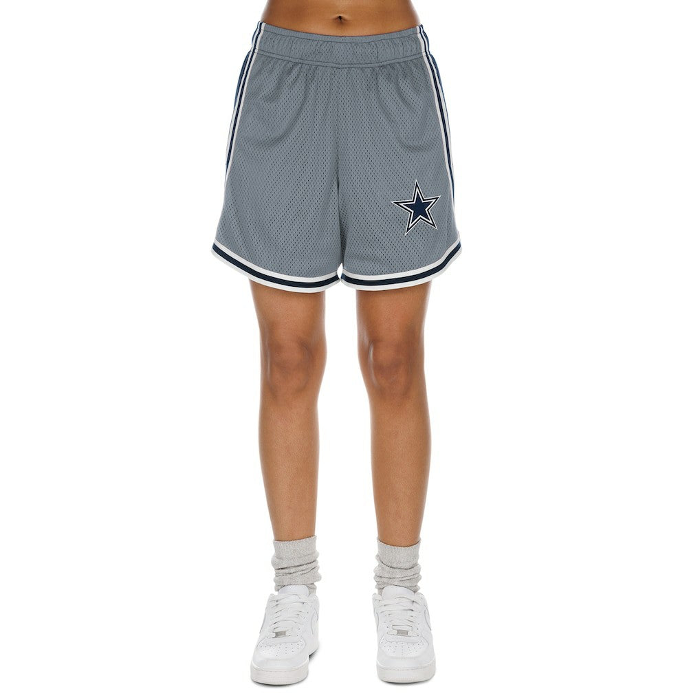 Dallas Cowboys New Era Women's Sport Classics Mesh Shorts Silver/Navy | NFL