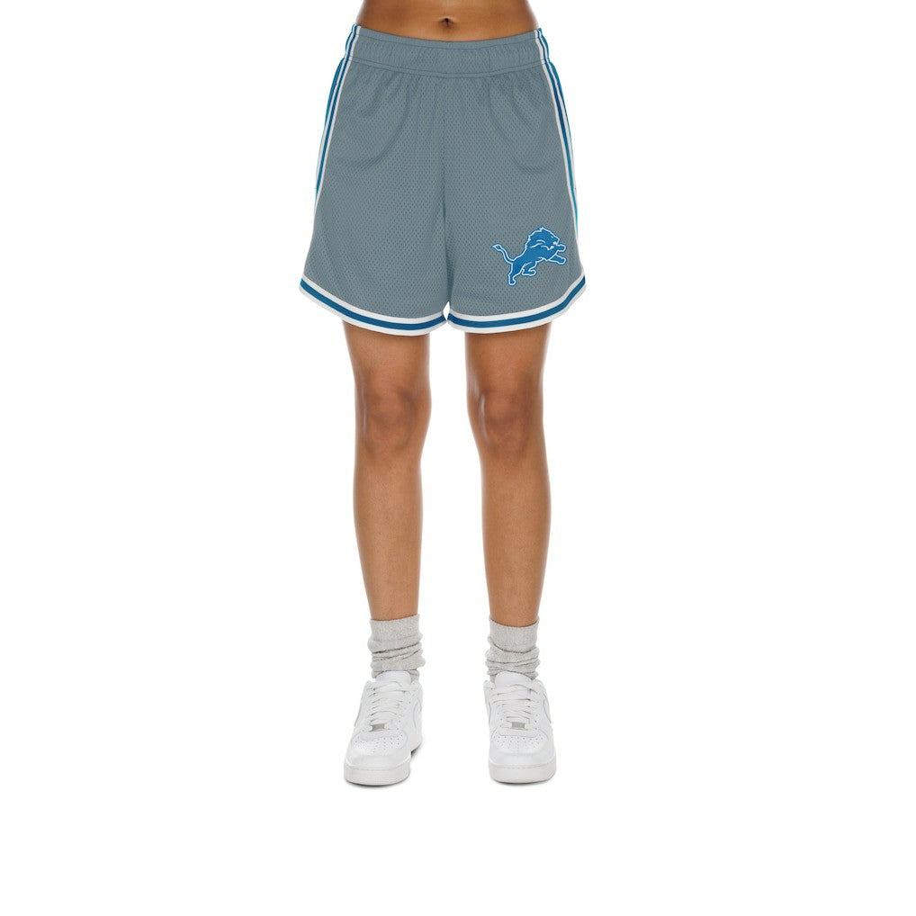 Detroit Lions New Era Women's Sport Classics Mesh Shorts Silver/Blue | NFL