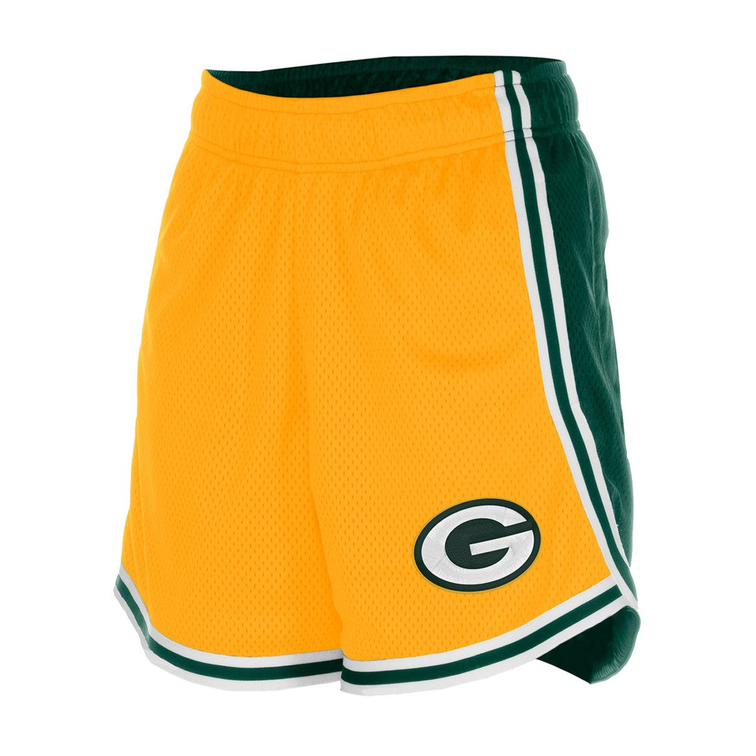 Green Bay Packers New Era Women's Sport Classics Mesh Shorts Gold/Green | NFL