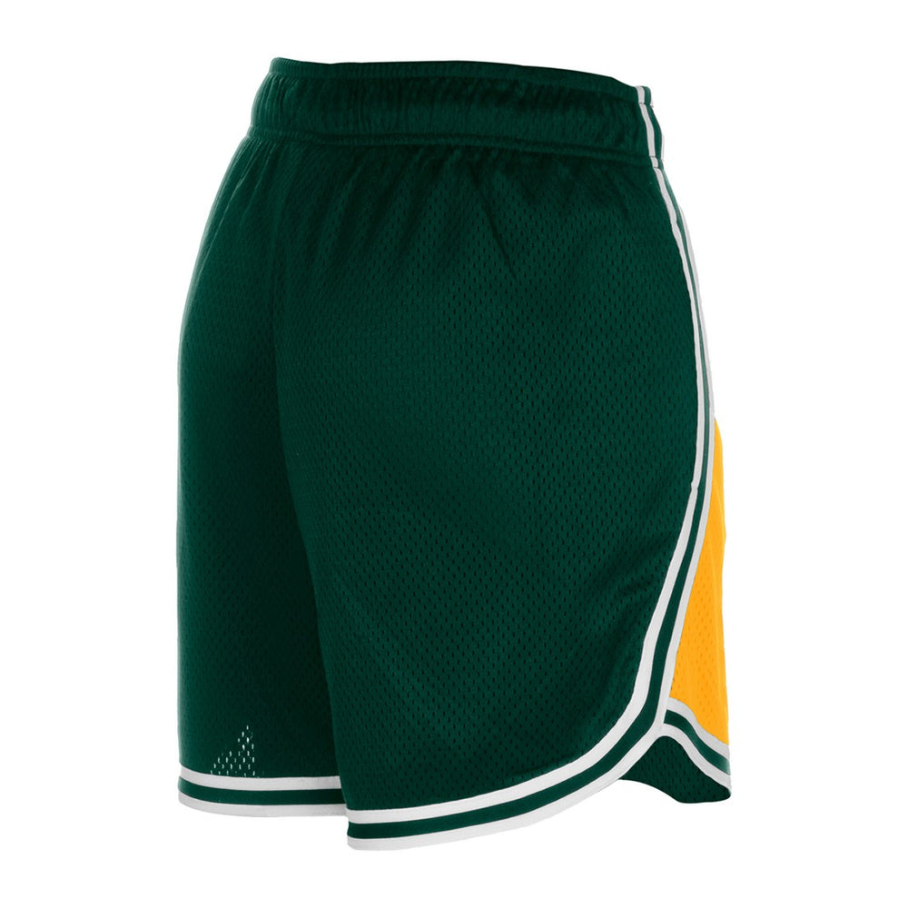 Green Bay Packers New Era Women's Sport Classics Mesh Shorts Gold/Green | NFL