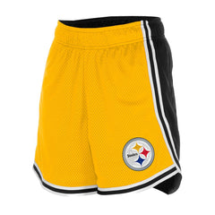 Pittsburgh Steelers New Era Women's Sport Classics Mesh Shorts Gold/Black | NFL