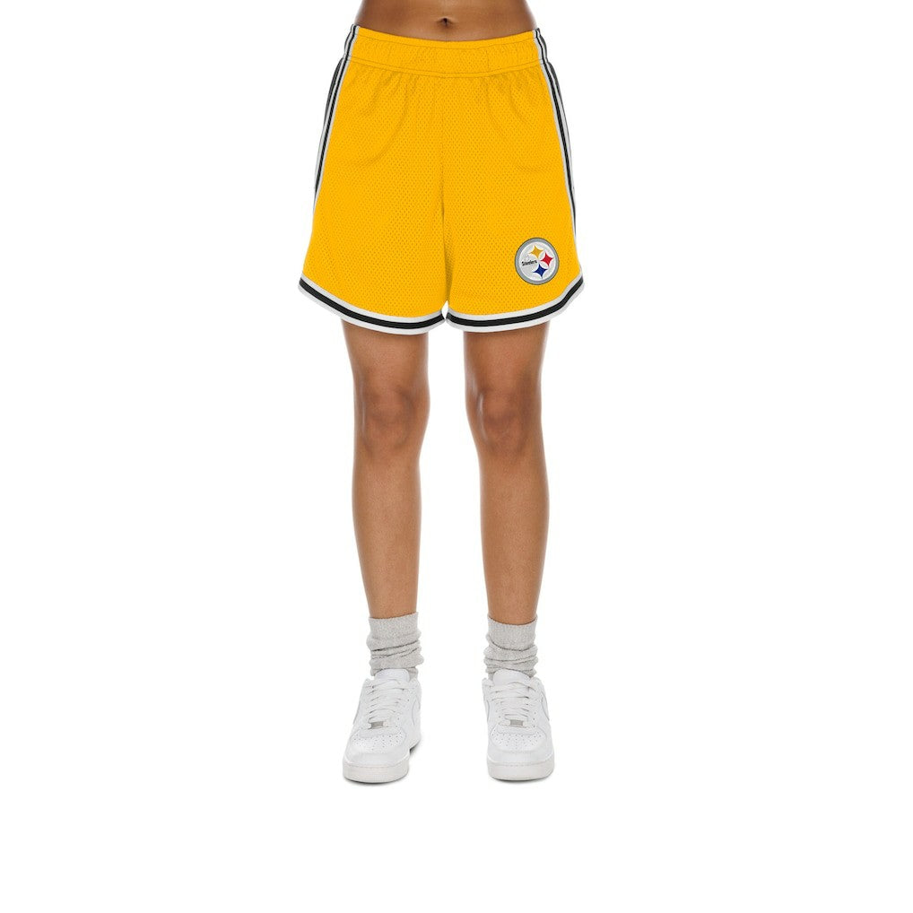 Pittsburgh Steelers New Era Women's Sport Classics Mesh Shorts Gold/Black | NFL