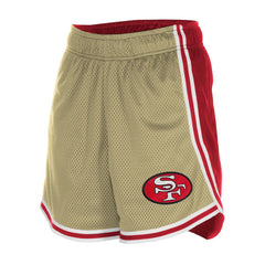 San Francisco 49ers New Era Women's Throwback Sport Classics Mesh Shorts Gold/Scarlet | NFL