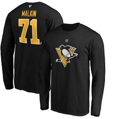 Evgeni Malkin Pittsburgh Penguins Fanatics Authentic Stack Name & Number T-Shirt - Black - NHL