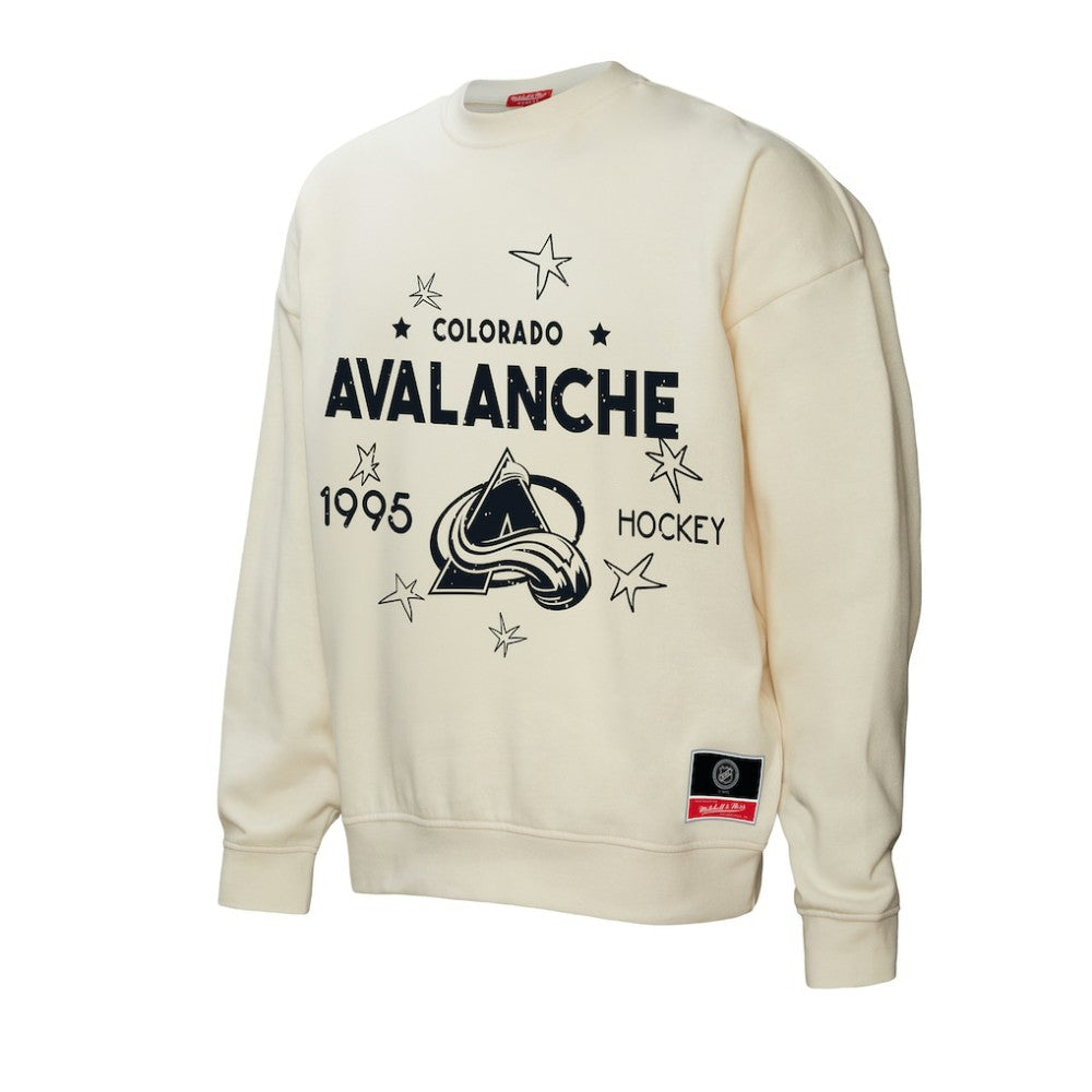 Colorado Avalanche Mitchell & Ness Women's Logo 3.0 Pullover Sweatshirt - Cream - NHL