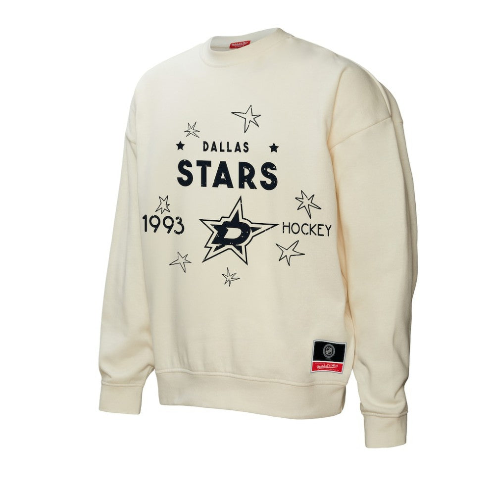 Dallas Stars Mitchell & Ness Women's Logo 3.0 Pullover Sweatshirt - Cream - NHL