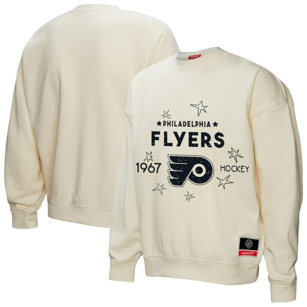 Philadelphia Flyers Mitchell & Ness Women's Logo 3.0 Pullover Sweatshirt - Cream - NHL
