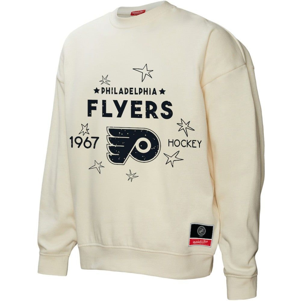 Philadelphia Flyers Mitchell & Ness Women's Logo 3.0 Pullover Sweatshirt - Cream - NHL