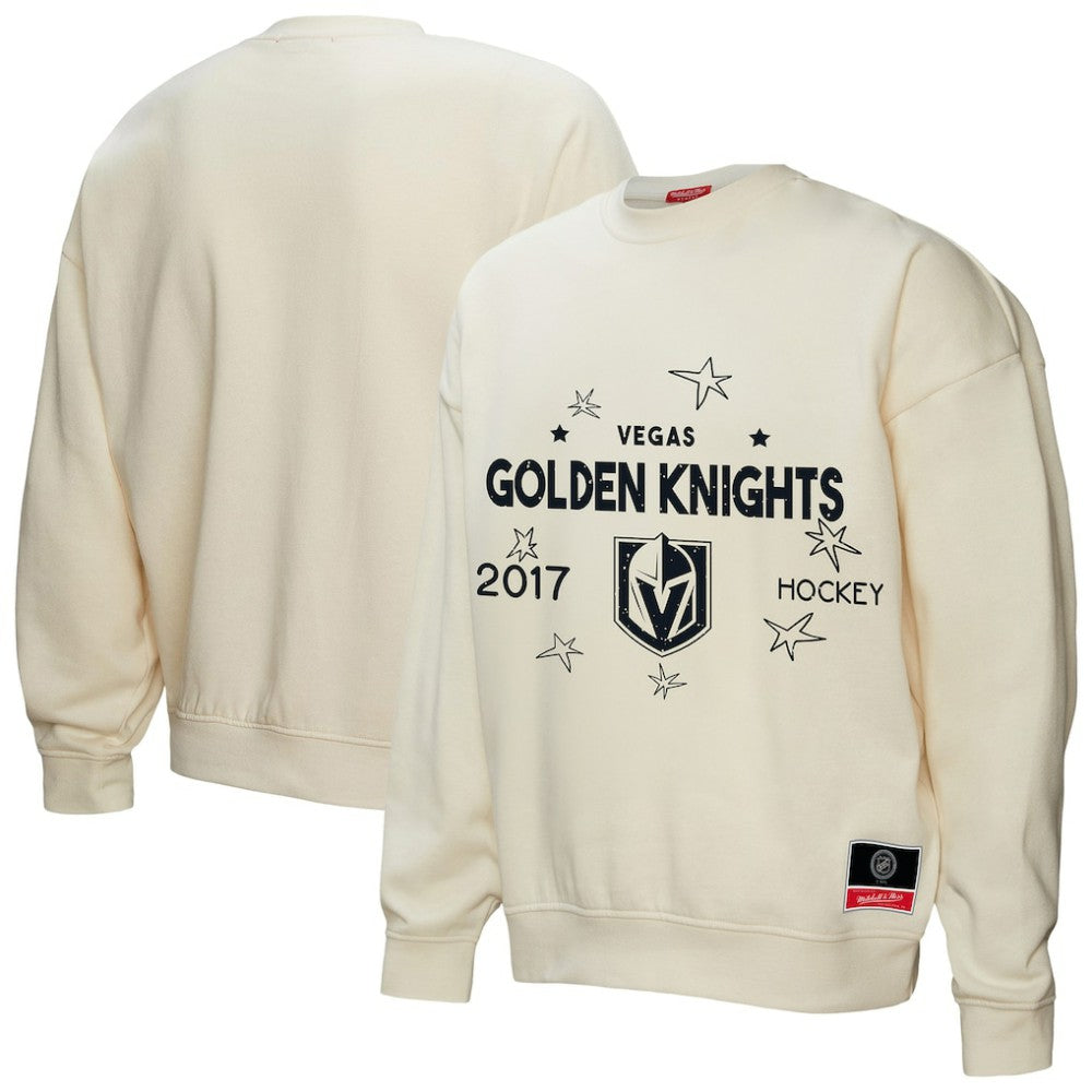 Vegas Golden Knights Mitchell & Ness Women's Logo 3.0 Pullover Sweatshirt - Cream - NHL