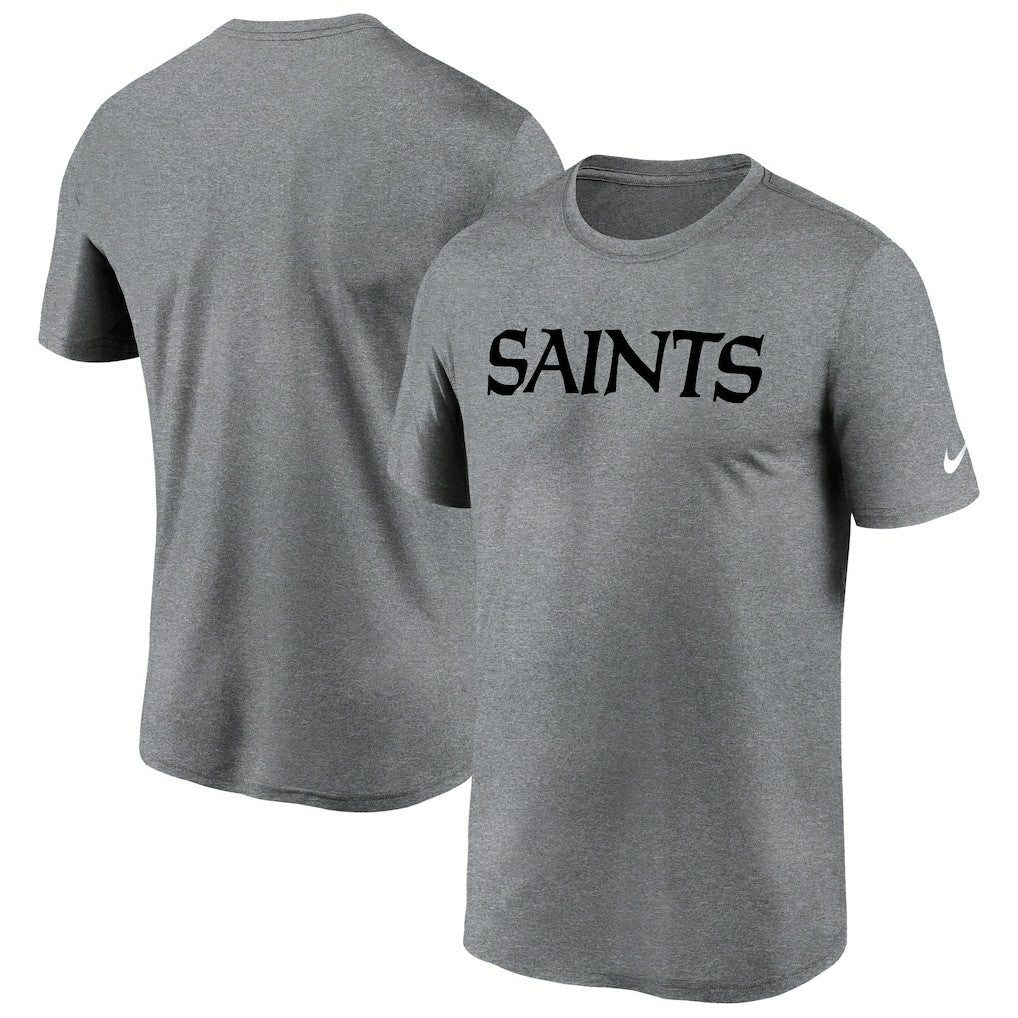 New Orleans Saints Legend Wordmark T-Shirt Heather Gray | Nike for Sale