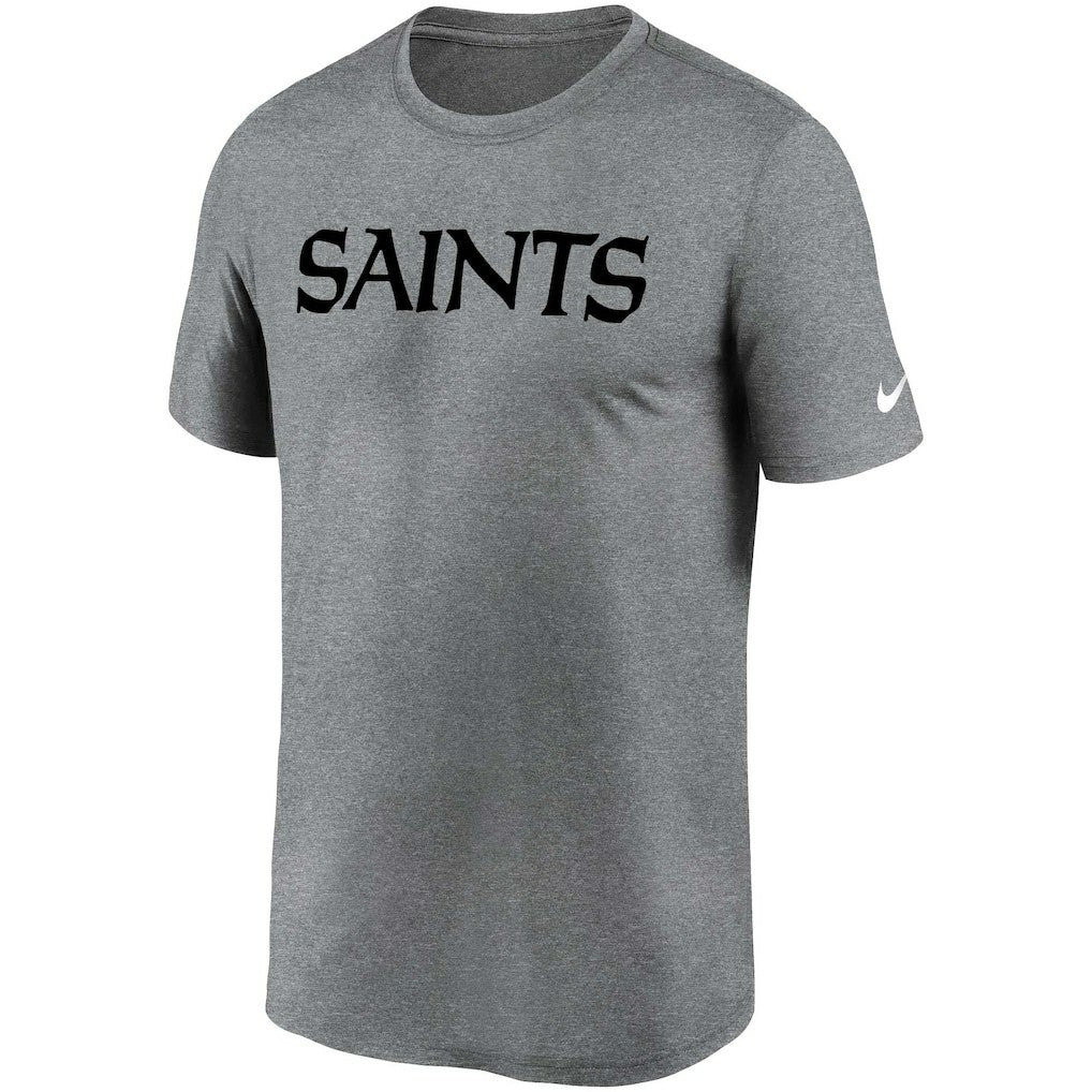 New Orleans Saints Legend Wordmark T-Shirt Heather Gray | Nike for Sale