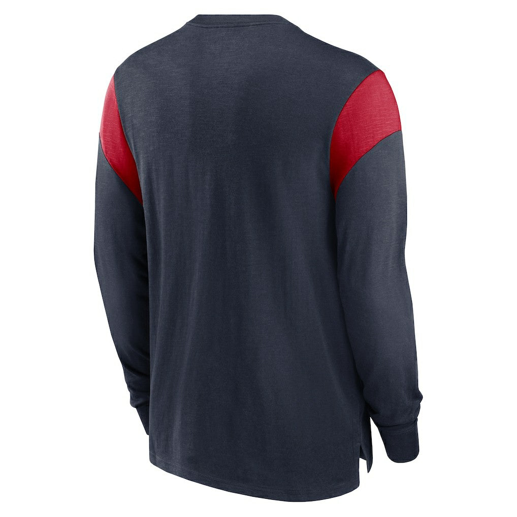 Houston Texans Rewind Playback Helmet Long Sleeve T-Shirt Heather Navy | Nike for Sale
