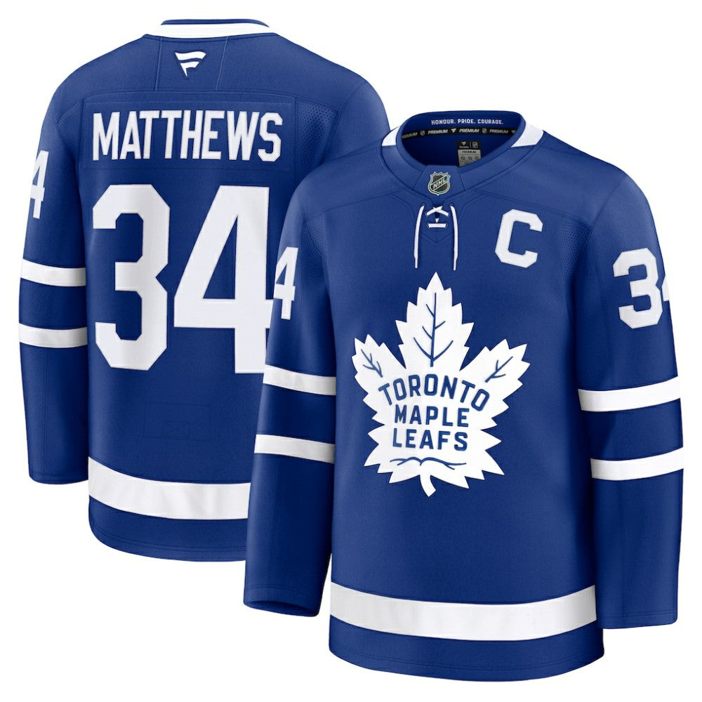 Auston Matthews Toronto Maple Leafs Fanatics Captain Patch Home Premium Jersey - Blue - NHL