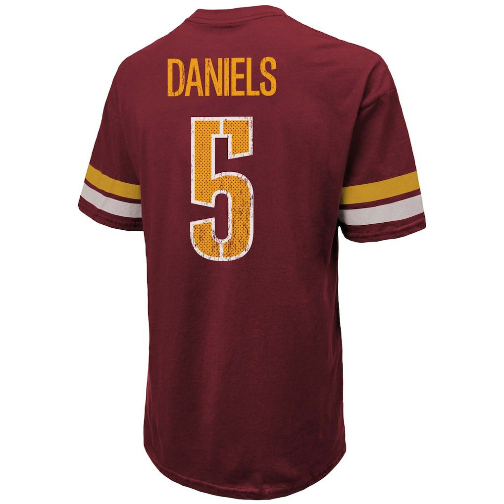 Jayden Daniels Washington Commanders Majestic Threads Name & Number Oversize Fit T-Shirt Burgundy | NFL