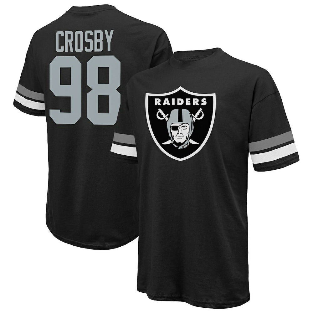 Maxx Crosby Las Vegas Raiders Majestic Threads Name & Number Oversize Fit T-Shirt Black | NFL