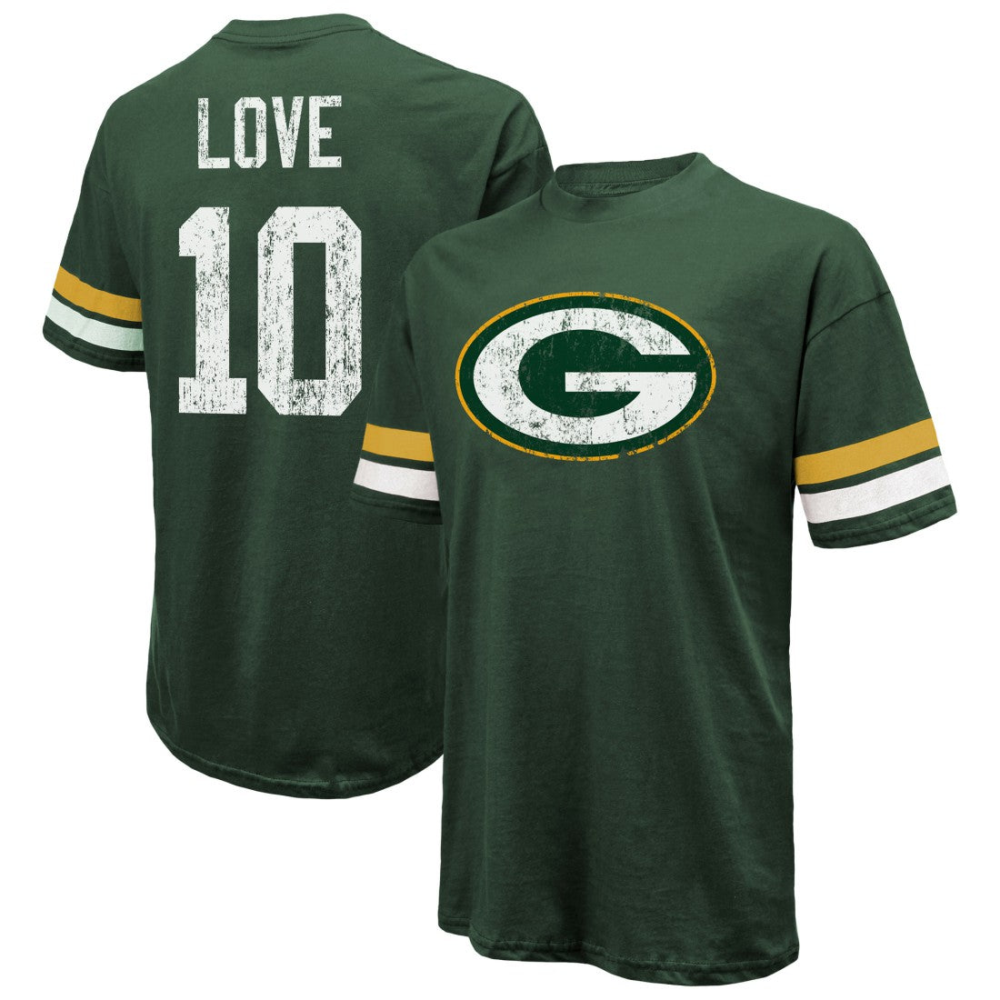 Jordan Love Green Bay Packers Majestic Threads Name & Number Oversize Fit T-Shirt Green | NFL