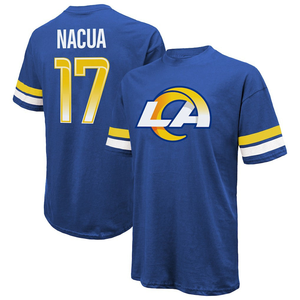Puka Nacua Los Angeles Rams Majestic Threads Name & Number Oversized Fit T-Shirt Royal | NFL
