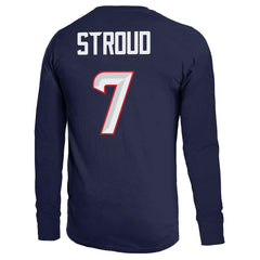 C.J. Stroud Houston Texans Majestic Threads Name & Number Non-Distressed Long Sleeve T-Shirt Navy | NFL