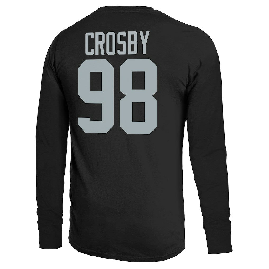 Maxx Crosby Las Vegas Raiders Majestic Threads Name & Number Non-Distressed Long Sleeve T-Shirt Black | NFL