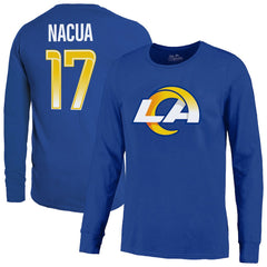 Puka Nacua Los Angeles Rams Majestic Threads Name & Number Non-Distressed Long Sleeve T-Shirt Royal | NFL