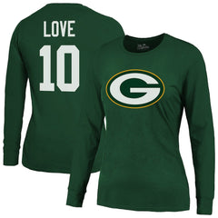 Jordan Love Green Bay Packers Majestic Threads Women's Name & Number Long Sleeve T-Shirt Green | NFL