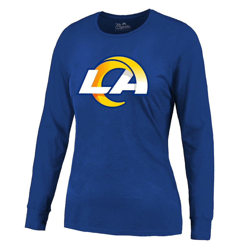 Puka Nacua Los Angeles Rams Majestic Threads Women's Player Name & Number Long Sleeve T-Shirt Royal | NFL