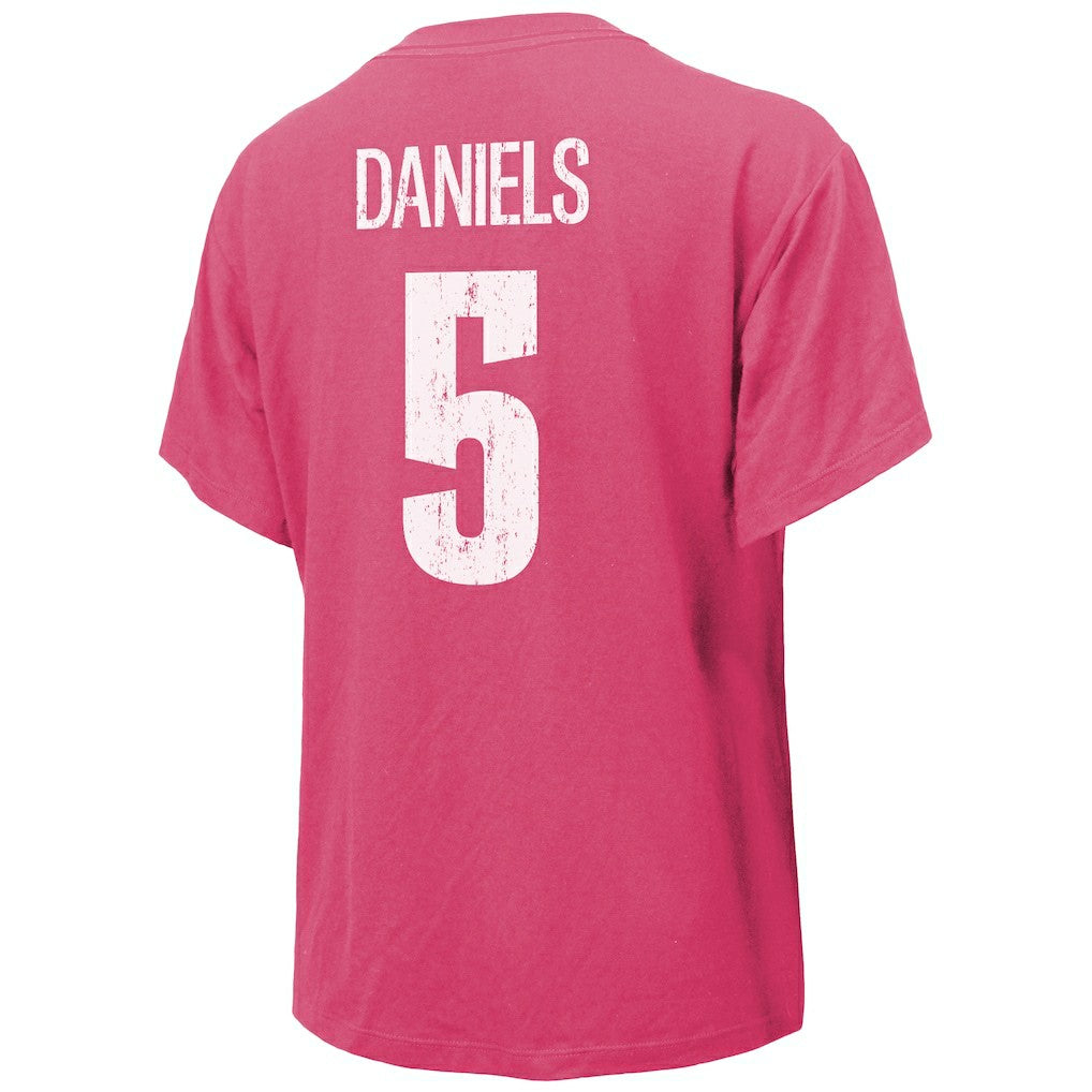 Jayden Daniels Washington Commanders Majestic Threads Women's Name & Number T-Shirt Pink | NFL