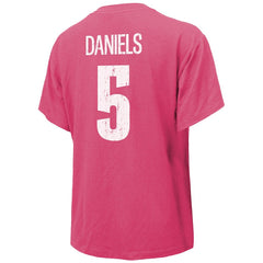 Jayden Daniels Washington Commanders Majestic Threads Women's Name & Number T-Shirt Pink | NFL