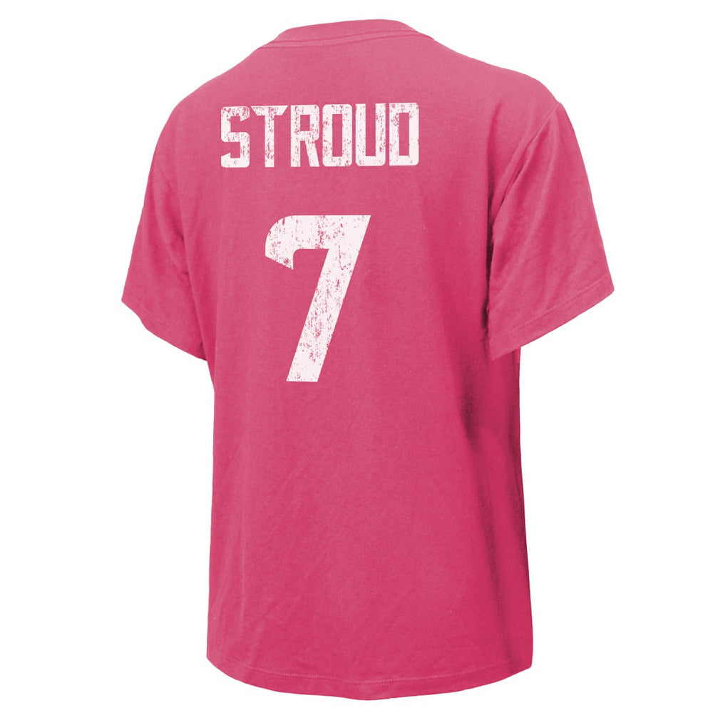 C.J. Stroud Houston Texans Majestic Threads Women's Name & Number T-Shirt Pink | NFL